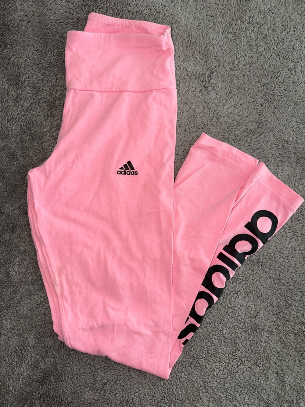 adidas Pink Logo Girls' Athletic Leggings